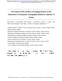 The Impact of the Variation of Imaging Factors on the Robustness of Computed Tomography Radiomic Features: a Review