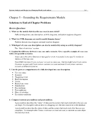 Chapter 5 – Extending the Requirements Models Solutions to End-Of-Chapter Problems