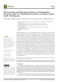 Environmental and Management Effects on Demographic Processes in the U.S