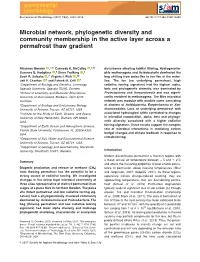 Microbial Network, Phylogenetic Diversity and Community Membership in the Active Layer Across a Permafrost Thaw Gradient