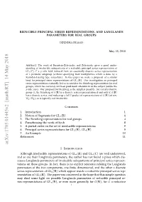 Reducible Principal Series Representations, and Langlands Parameters for Real Groups3