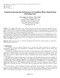 Towards Improving the Performance of Creighton Mine's Natural Heat