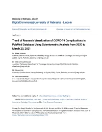 Trend of Research Visualization of COVID-19 Complications in Pubmed Database Using Scientometric Analysis from 2020 to March 20, 2021