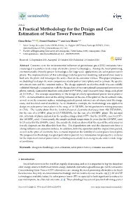 A Practical Methodology for the Design and Cost Estimation of Solar Tower Power Plants