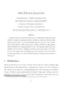 Affine Reflection Group Codes
