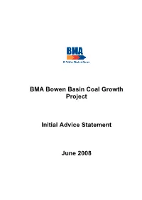 BMA Bowen Basin Coal Growth Project Initial Advice Statement June 2008