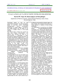Evaluation of Patient with Thyroid Disorders