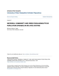 Microbial Community and Vibrio Parahaemolyticus Population Dynamics in Relayed Oysters