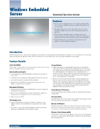 Windows Embedded Server Embedded Operation System