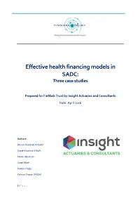 Effective Health Financing Models in SADC: Three Case Studies