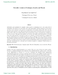 Firewalls: a Study on Techniques, Security and Threats