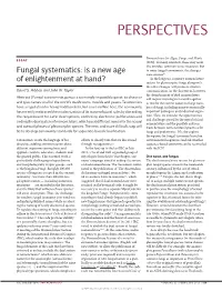 Fungal Systematics: Is a New Age of Enlightenment at Hand?