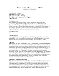 Hulett C. Smith Oral History Interview – 6/17/1965 Administrative Information