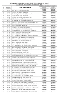 Programme Indicating Dates and Places for Audit of Hssc Vocational