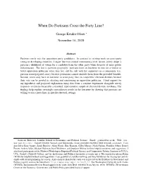 When Do Partisans Cross the Party Line?