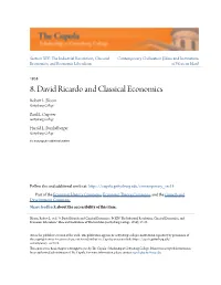 8. David Ricardo and Classical Economics Robert L