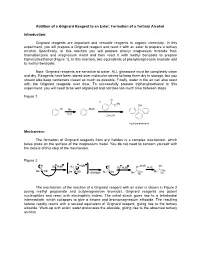 Addition of a Grignard Reagent to an Ester: Formation of a Tertiary Alcohol