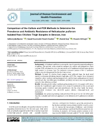 Comparison of the Culture and PCR Methods to Determine The