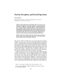 Darwin, Deception, and Facial Expression