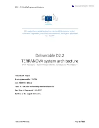 Deliverable D2.2 TERRANOVA System Architecture Work Package 2 - System Requirements, Concept and Architecture