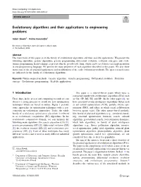 Evolutionary Algorithms and Their Applications to Engineering Problems