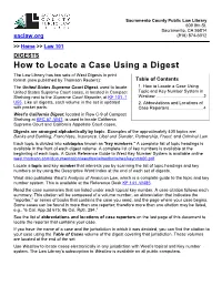 How to Locate a Case Using a Digest
