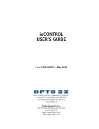 Iocontrol USER's GUIDE
