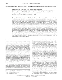 Surface Modification and Laser Pulse Length Effects on Internal Energy Transfer in DIOS