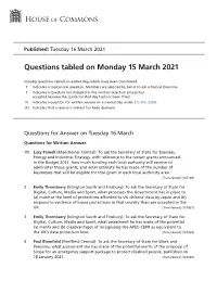 View Questions Tabled on PDF File 0.16 MB