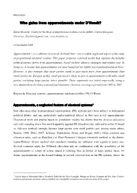 Who Gains from Apparentments Under D'hondt?