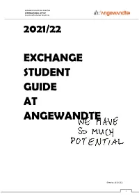 2021/22 Exchange Student Guide at Angewandte