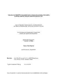 Adjustment of DRASTIC Vulnerability Index to Assess Groundwater Vulnerability for Nitrate Pollution Using the Advection Diffusion Cell”