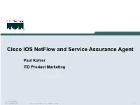 Cisco IOS Netflow and Service Assurance Agent