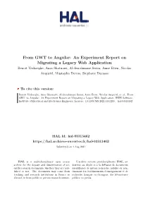 From GWT to Angular: an Experiment Report on Migrating a Legacy Web