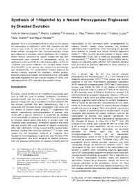 Synthesis of 1-Naphthol by a Natural Peroxygenase Engineered by Directed Evolution
