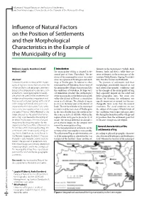 Influence of Natural Factors on the Position of Settlements and Their Morphological Characteristics in the Example of the Municipality of Irig