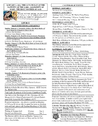 January 1, 2012: the Octave Day of the Nativity of The