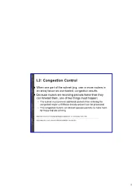 L2: Congestion Control G When One Part of the Subnet (E.G
