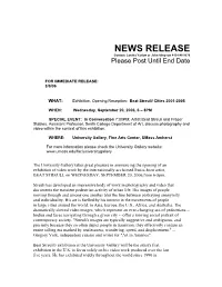 NEWS RELEASE Contact: Loretta Yarlow Or John Simpson 413-545-3670