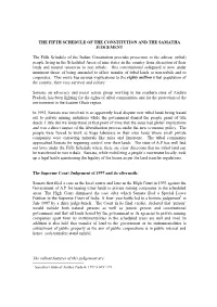The Fifth Schedule of the Constitution and the Samatha Judgement