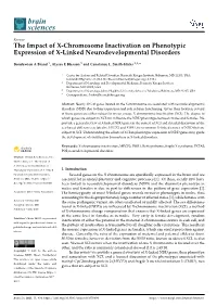The Impact of X-Chromosome Inactivation on Phenotypic Expression of X-Linked Neurodevelopmental Disorders