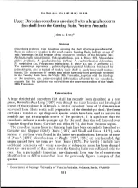 UPPER DEVONIAN CONODONTS ASSOCIATED with a LARGE PLACODERM FISH SKULL from the CANNING BASIN, WESTERN... Download