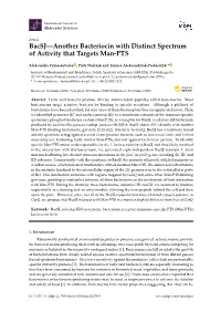Bacsj—Another Bacteriocin with Distinct Spectrum of Activity That Targets Man-PTS