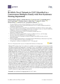 Bi-Allelic Novel Variants in CLIC5 Identified in a Cameroonian