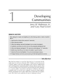 Developing Communities