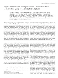 High Adenosine and Deoxyadenosine Concentrations in Mononuclear Cells of Hemodialyzed Patients