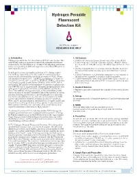 Hydrogen Peroxide Fluorescent Detection Kit Manual; Document: #F18-9131-9-A; Effective: 03/04/2015; Supersedes: None; 4 Pages