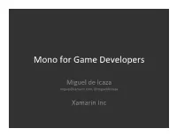 Slides for My Mono for Game Development