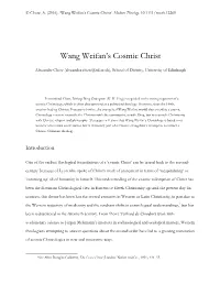 Wang Weifan's Cosmic Christ