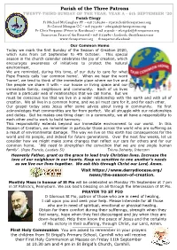 6Th September 2020 Click to View Bulletin